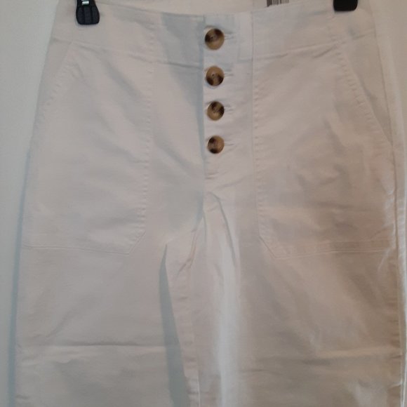 Wide Leg Bright White Mod Mariner Crop Button fly Pants - Picture 5 of 11